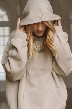 Outlet Karo Kauer Hoodie Washed Sand