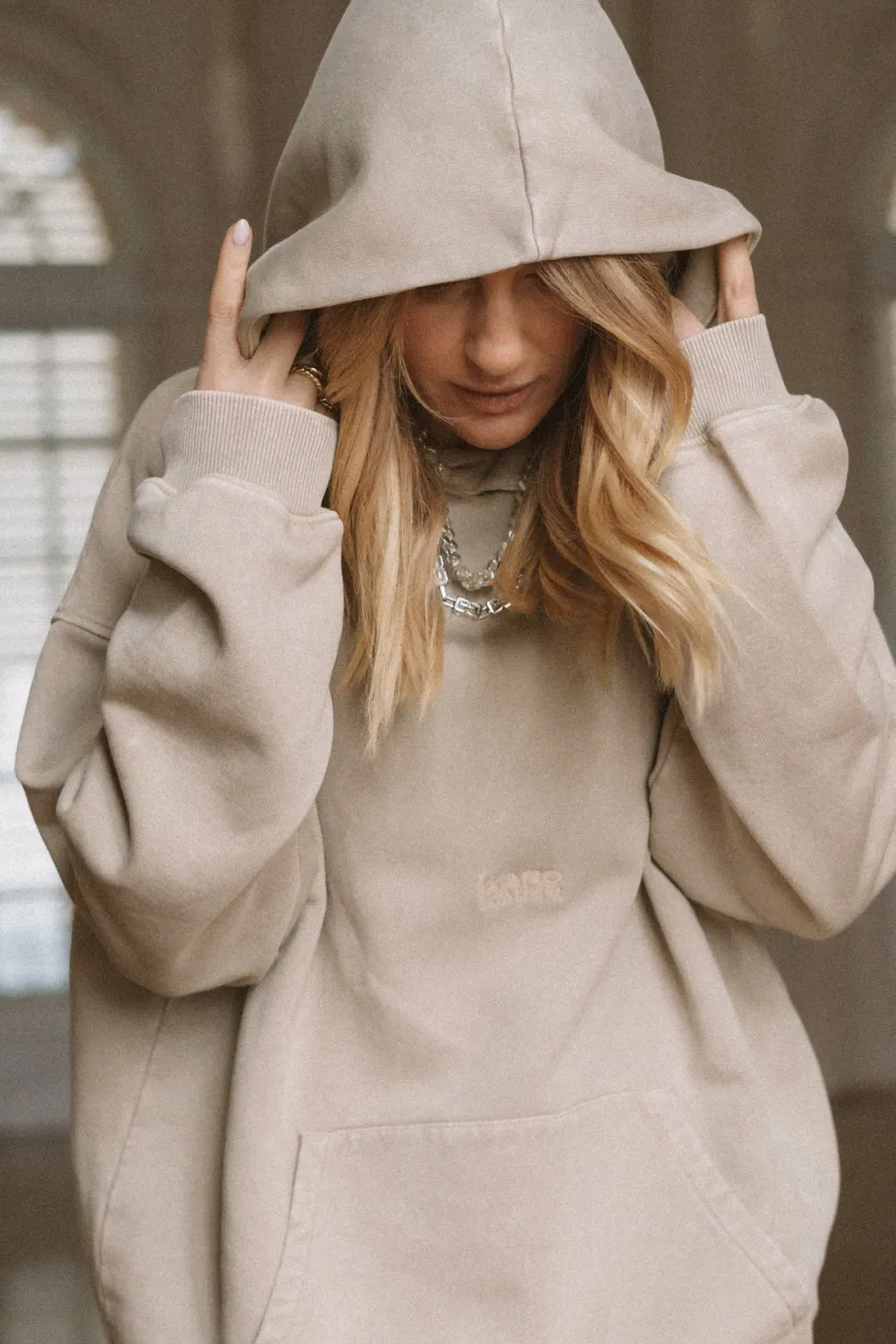 Outlet Karo Kauer Hoodie Washed Sand