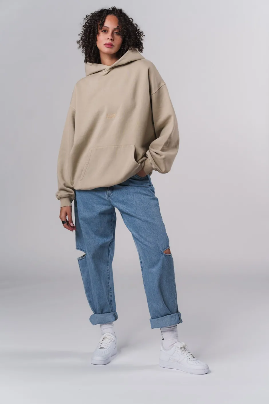 Outlet Karo Kauer Hoodie Washed Sand