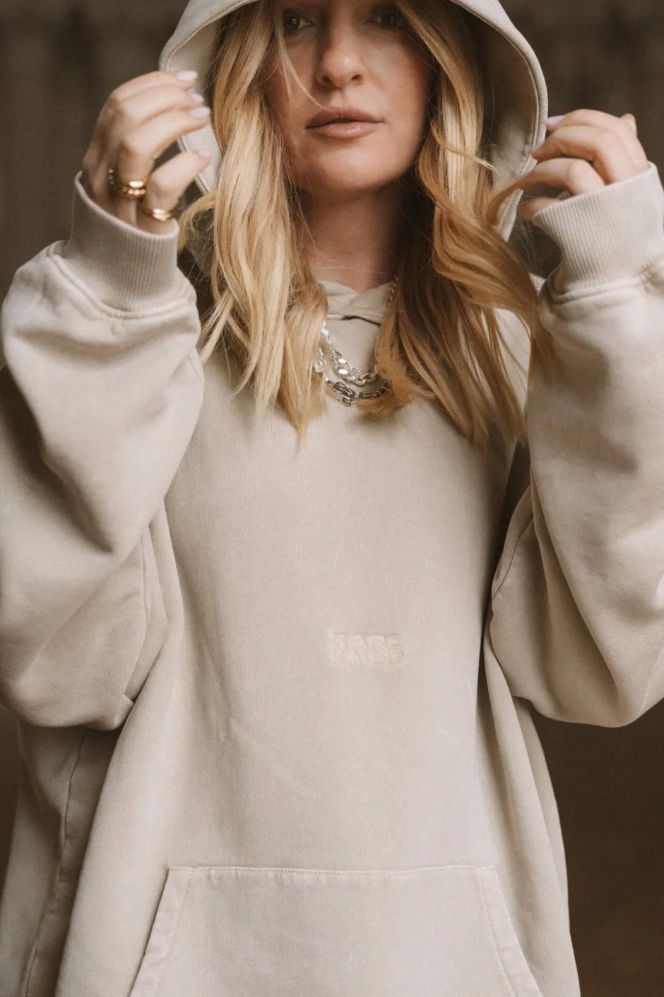 Outlet Karo Kauer Hoodie Washed Sand