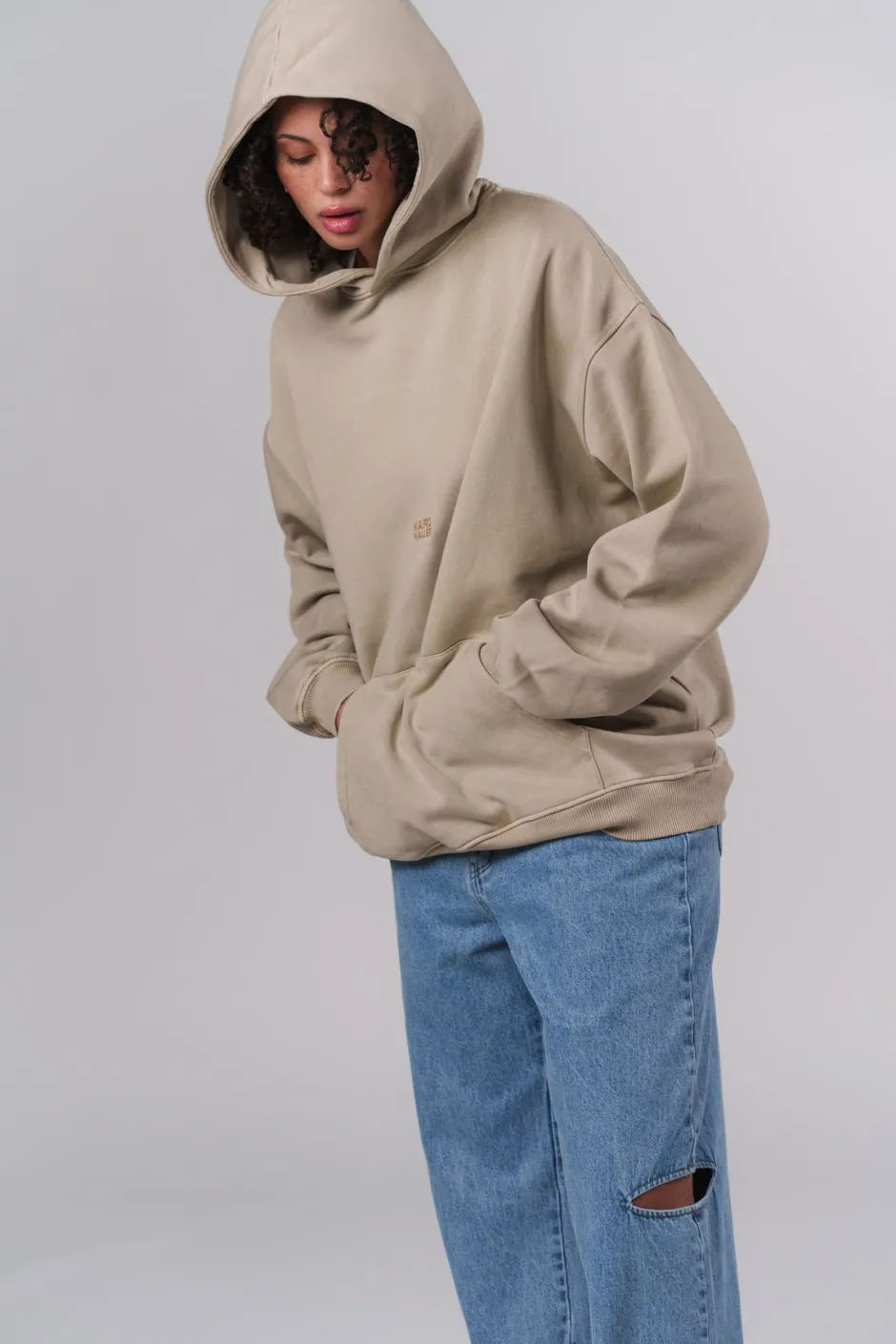 Outlet Karo Kauer Hoodie Washed Sand