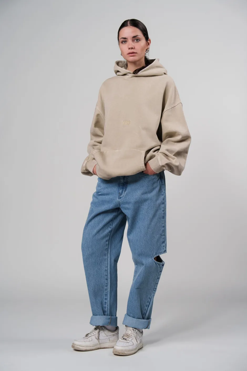 Outlet Karo Kauer Hoodie Washed Sand