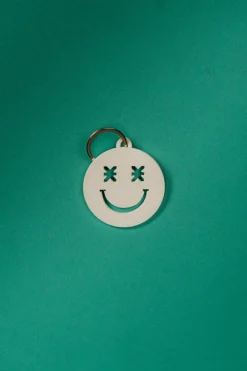 Sale Karo Kauer Keychain Smiley Creme