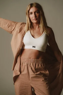 Discount Karo Kauer Knit Bralette Creme