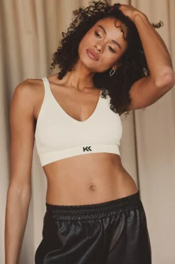 Discount Karo Kauer Knit Bralette Creme