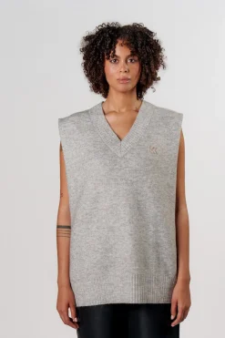 Outlet Karo Kauer Knit Pullunder Light Grey