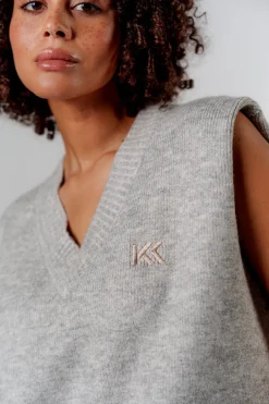 Outlet Karo Kauer Knit Pullunder Light Grey