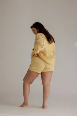 Sale Karo Kauer Knit Shorts Light Yellow