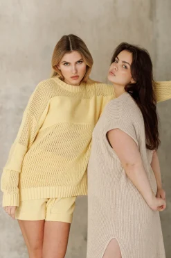 Sale Karo Kauer Knit Shorts Light Yellow