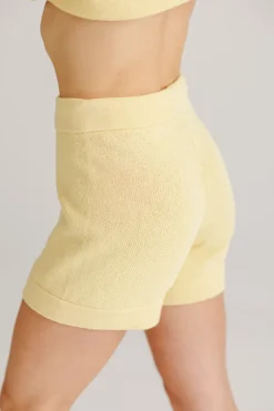 Sale Karo Kauer Knit Shorts Light Yellow