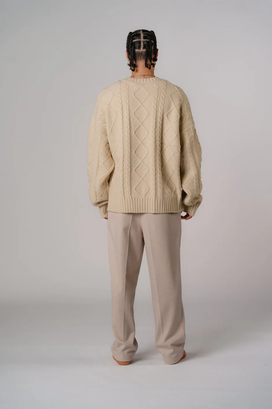 Hot Karo Kauer Knit Sweater Beige Melange
