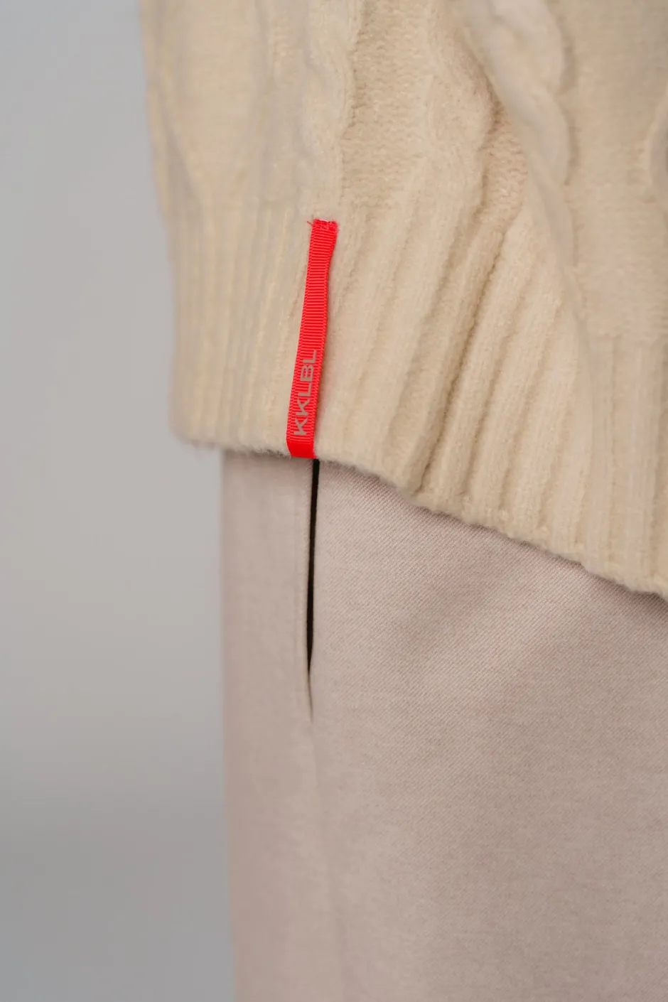 Hot Karo Kauer Knit Sweater Beige Melange