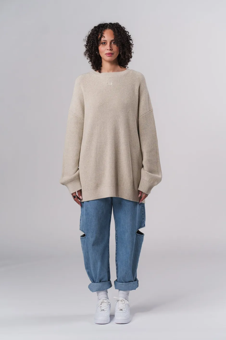Online Karo Kauer Knit Sweater Sand