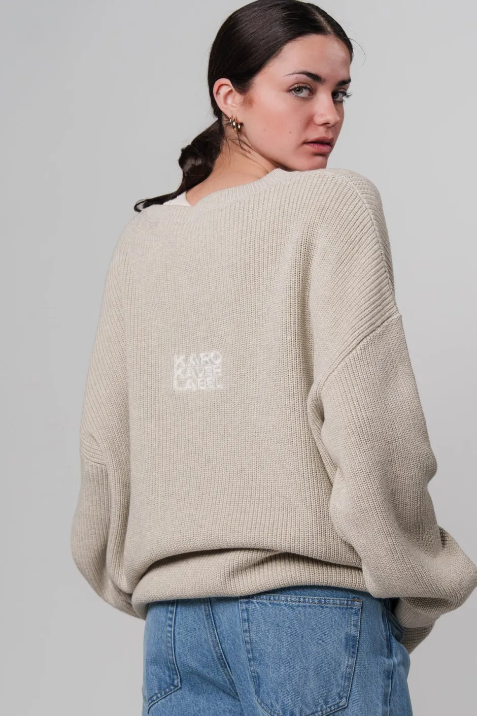 Online Karo Kauer Knit Sweater Sand