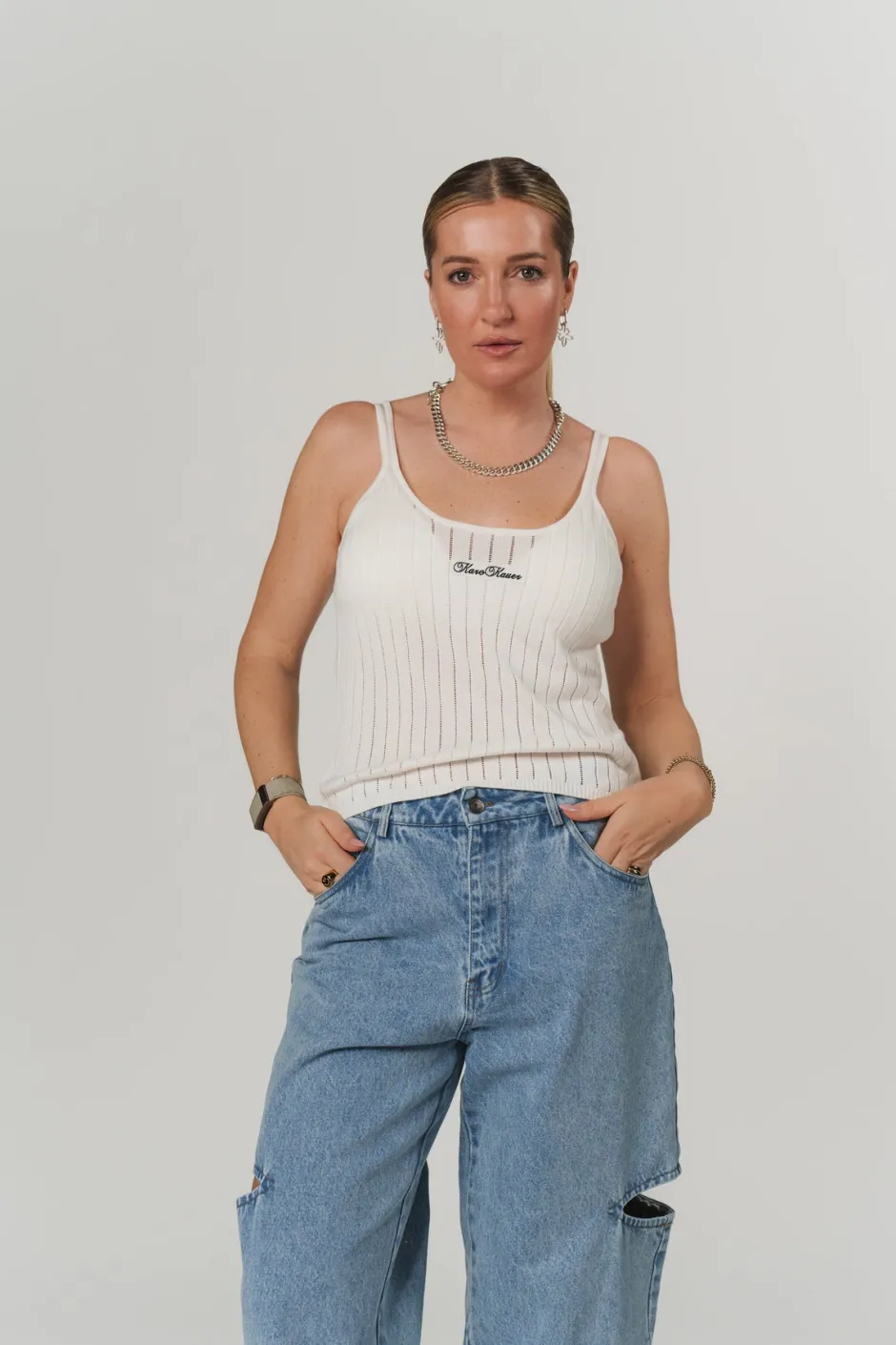 Discount Karo Kauer Knit Top White