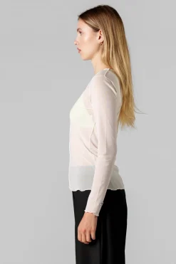 Outlet Karo Kauer Mesh Longsleeve Creme