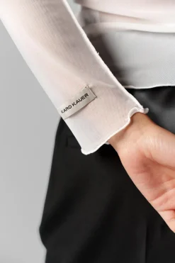 Outlet Karo Kauer Mesh Longsleeve Creme