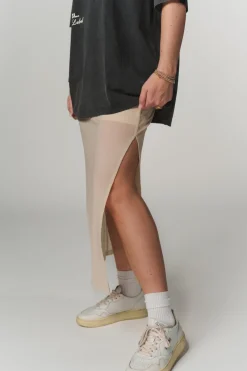 Fashion Karo Kauer Mesh Skirt Creme