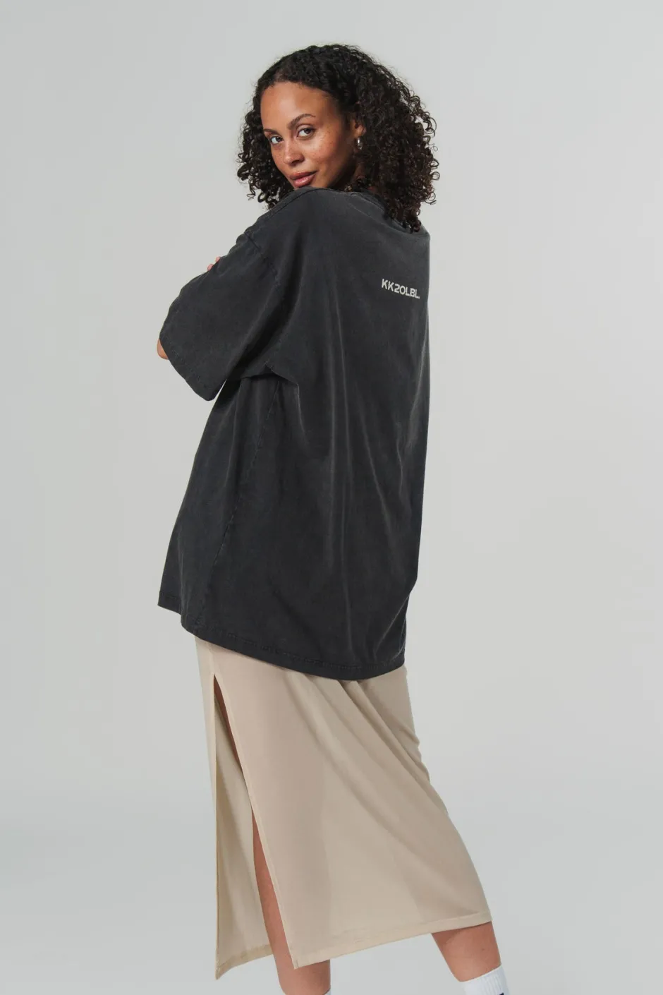 Fashion Karo Kauer Mesh Skirt Creme