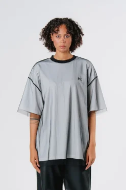 Online Karo Kauer Mesh T-Shirt Layered