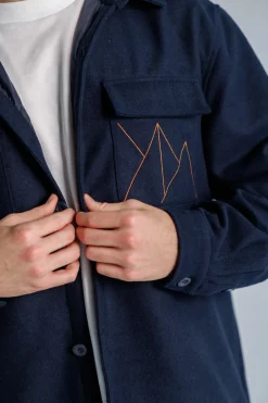 Online Karo Kauer Overshirt Dark Blue