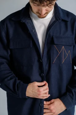 Online Karo Kauer Overshirt Dark Blue