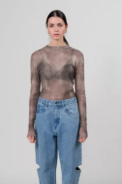 Outlet Karo Kauer Printed Mesh Longsleeve