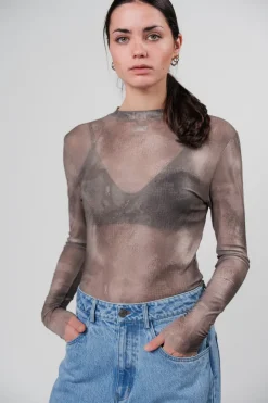 Outlet Karo Kauer Printed Mesh Longsleeve