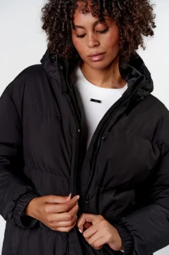 Fashion Karo Kauer Puffer Coat Black