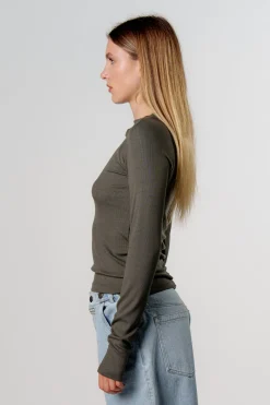 Discount Karo Kauer Rib Longsleeve Dark Grey