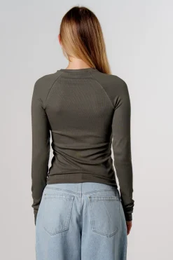 Discount Karo Kauer Rib Longsleeve Dark Grey