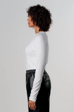 Fashion Karo Kauer Rib Longsleeve White