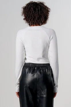 Fashion Karo Kauer Rib Longsleeve White