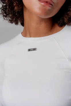 Fashion Karo Kauer Rib Longsleeve White