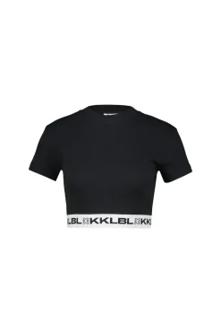 Fashion Karo Kauer Rib Top Basic Black