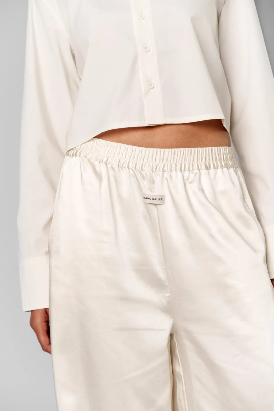 Discount Karo Kauer Satin Pants Creme