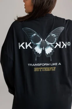 Clearance Karo Kauer Shirtdress Butterfly Black