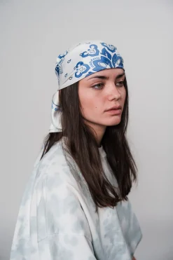 Sale Karo Kauer Silky Scarf Navy Sand