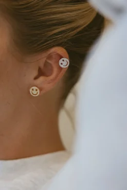 Outlet Karo Kauer Smile Studs Sparkle Silver