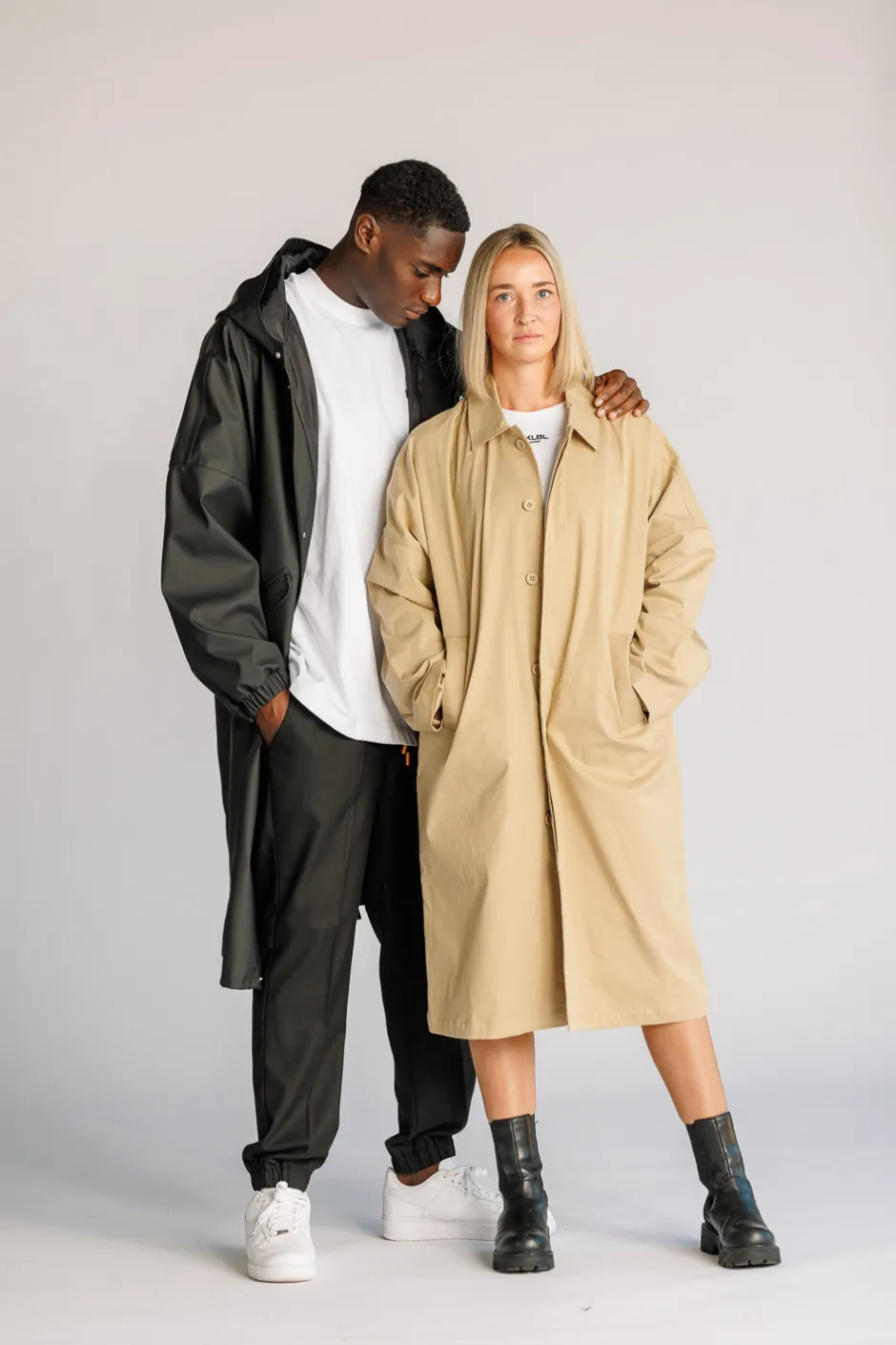 Fashion Karo Kauer Trenchcoat Beige