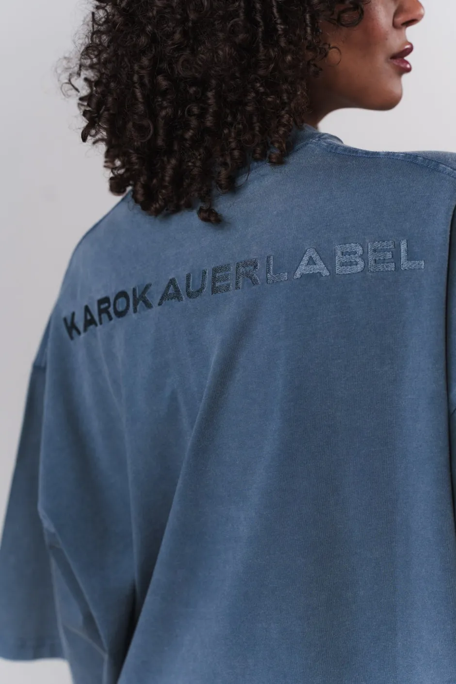 Fashion Karo Kauer T-Shirt Cropped Navy Blue