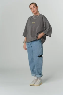 Discount Karo Kauer T-Shirt Cropped Washed Grey