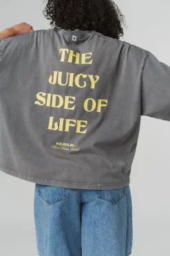 Discount Karo Kauer T-Shirt Cropped Washed Grey