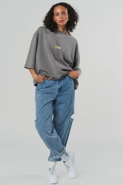 Discount Karo Kauer T-Shirt Cropped Washed Grey