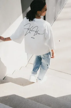 Fashion Karo Kauer T-Shirt Cropped White