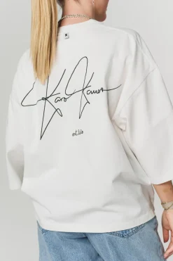 Fashion Karo Kauer T-Shirt Cropped White