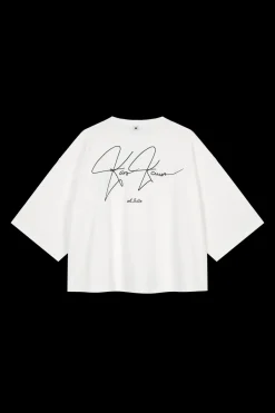 Fashion Karo Kauer T-Shirt Cropped White