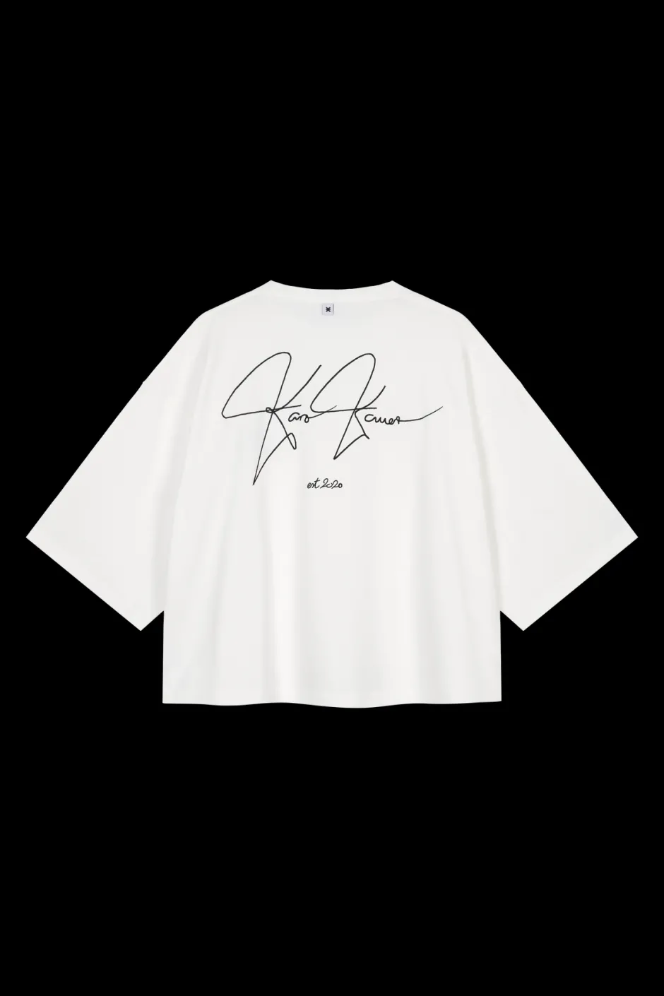 Fashion Karo Kauer T-Shirt Cropped White