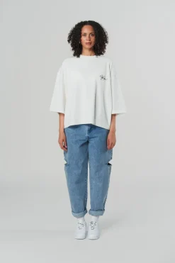 Fashion Karo Kauer T-Shirt Cropped White