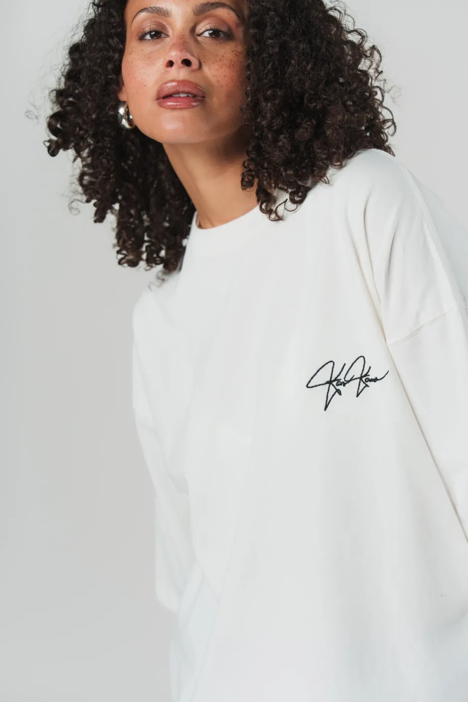 Fashion Karo Kauer T-Shirt Cropped White